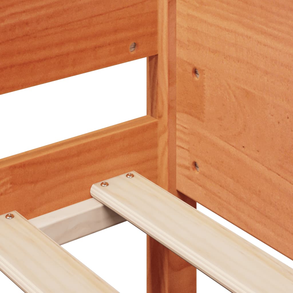 Σκελετός Κρεβ. Χωρίς Στρώμα Καφέ Κεριού 90x190 εκ Μασίφ Πεύκο