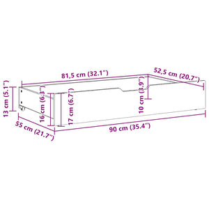 Συρτάρια Κρεβατιού 2 τεμ Λευκό 90x55x17 εκ. Μασίφ Ξύλο Πεύκου