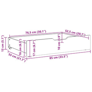 Συρτάρια Κρεβατιού 2 τεμ 85x55x17 εκ. Καφέ Κεριού Μασίφ Πεύκο