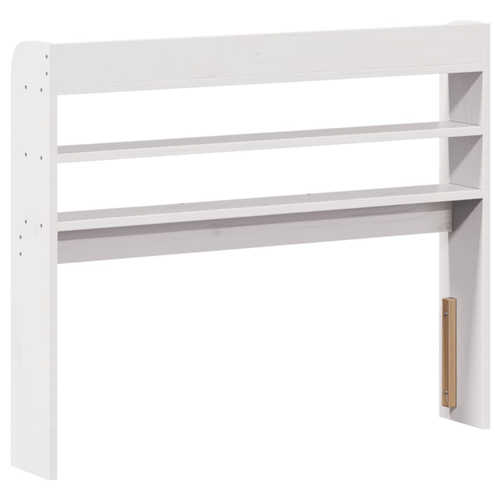 Κεφαλάρι με Ράφια Λευκό 75 εκ. από Μασίφ Ξύλο Πεύκου