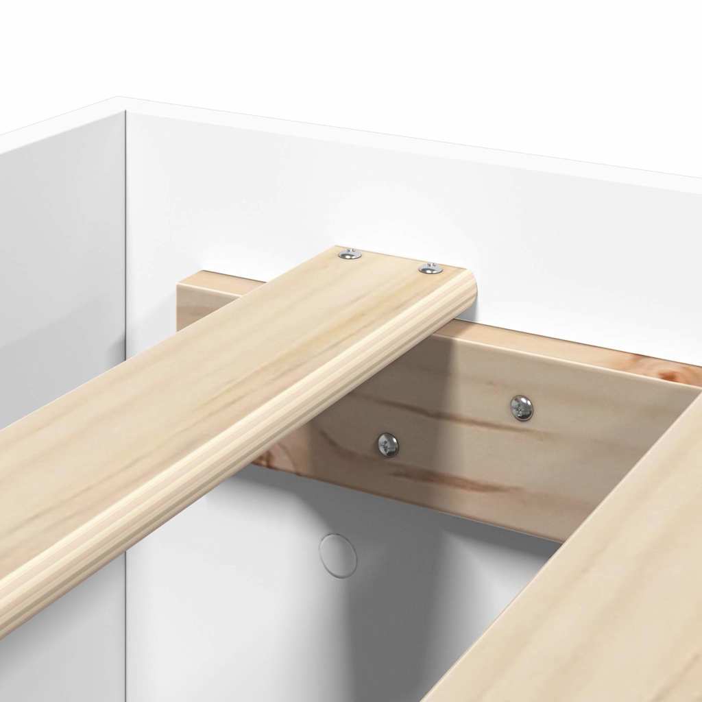 Πλαίσιο Κρεβατιού Λευκό 200 x 200 εκ. από Επεξεργασμένο Ξύλο