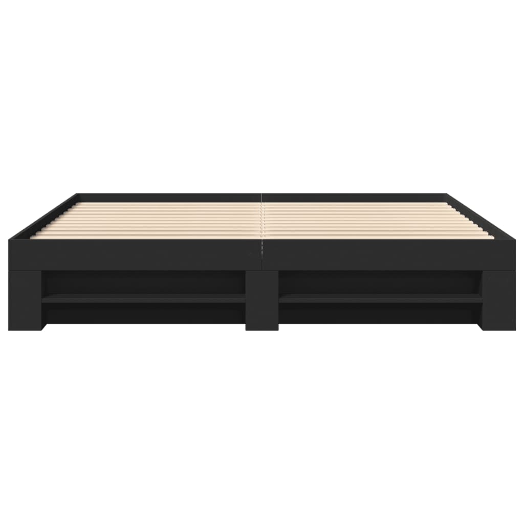 Πλαίσιο Κρεβατιού Μαύρο 200x200 εκ. Επεξεργ. Ξύλο - Pakobazaar