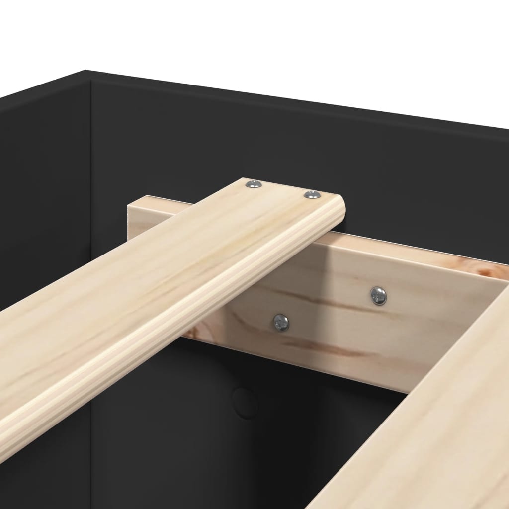 Πλαίσιο Κρεβατιού Μαύρο 200x200 εκ. Επεξεργ. Ξύλο - Pakobazaar