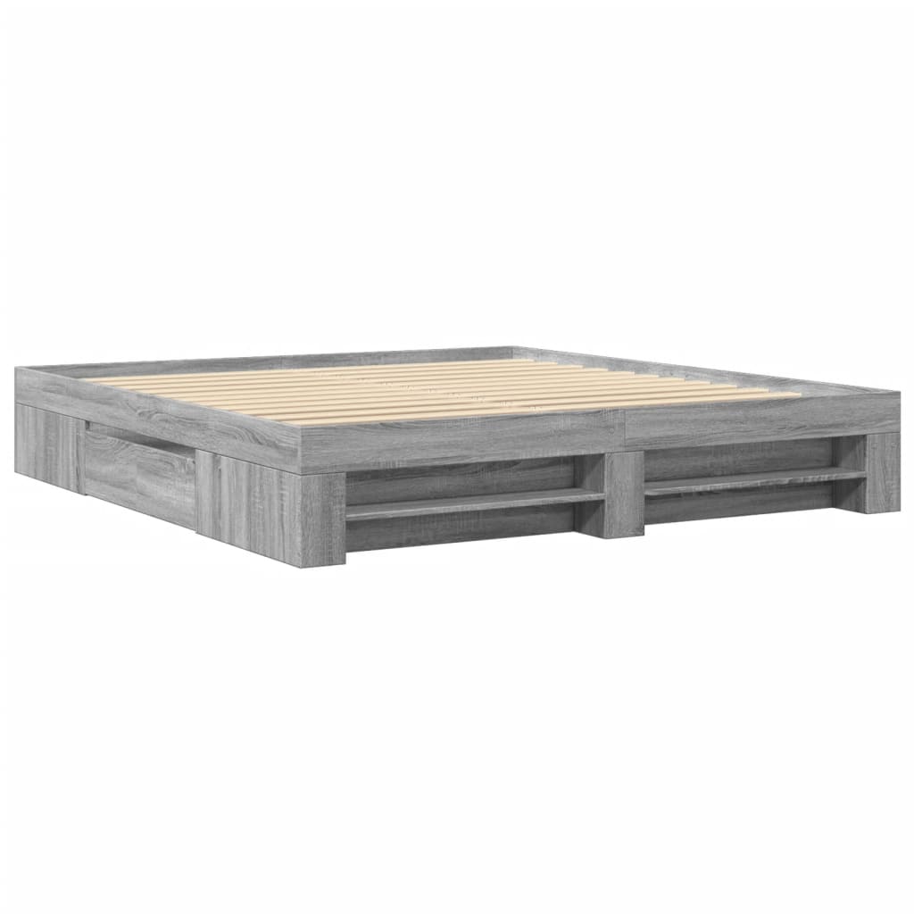 Πλαίσιο Κρεβατιού Γκρι Sonoma 200x200 εκ. Επεξεργασμένο Ξύλο