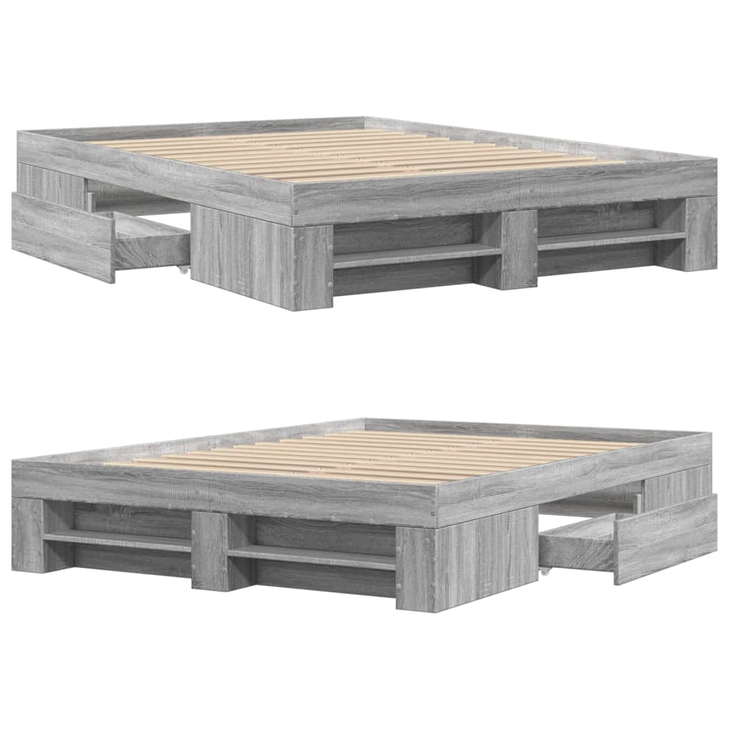 Πλαίσιο Κρεβατιού Γκρι Sonoma 140x200 εκ. Επεξεργασμένο Ξύλο