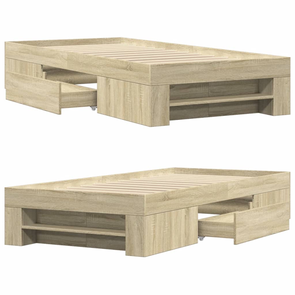 Πλαίσιο Κρεβ. Χωρ. Στρώμα Sonoma Δρυς 90x200 εκ. Επεξ. Ξύλο