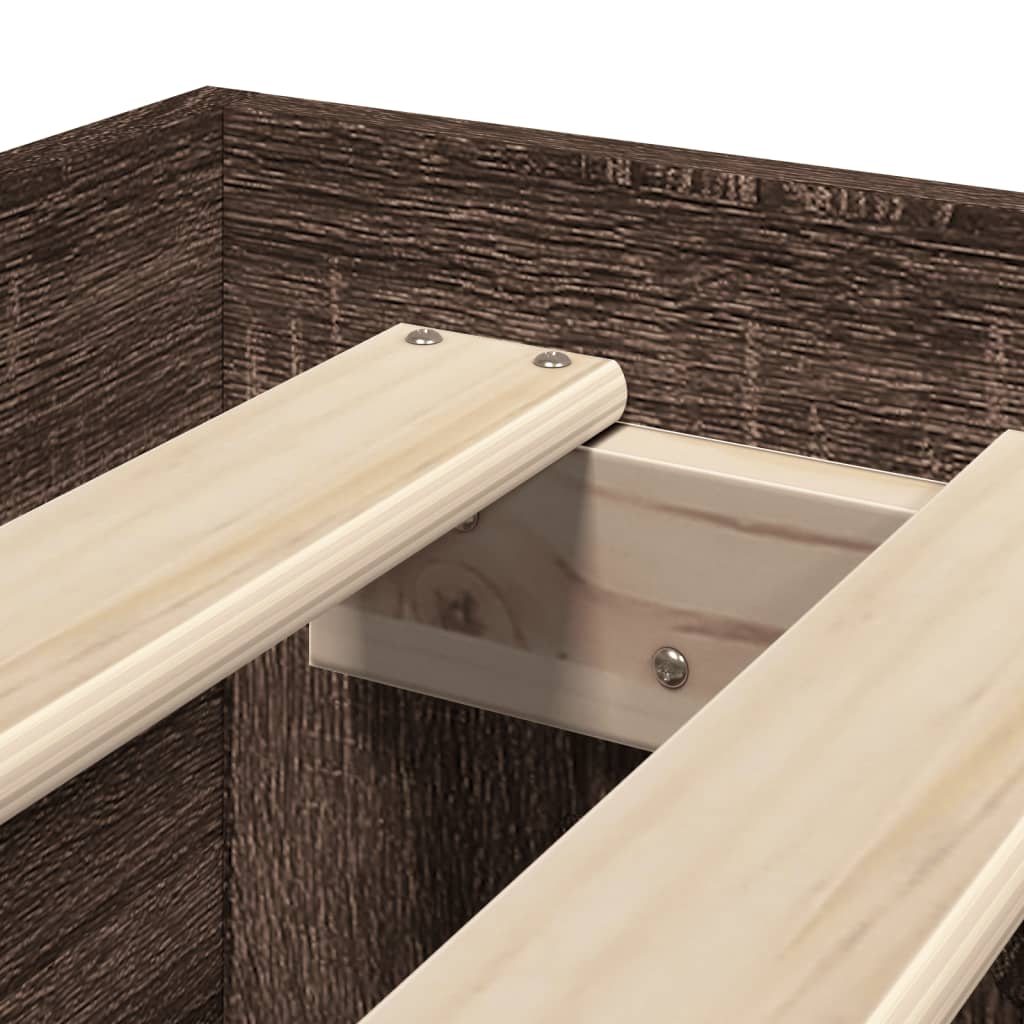 Πλαίσιο Κρεβ. Χωρ. Στρώμα Καφέ Δρυς 90x200 εκ. Επεξ. Ξύλο