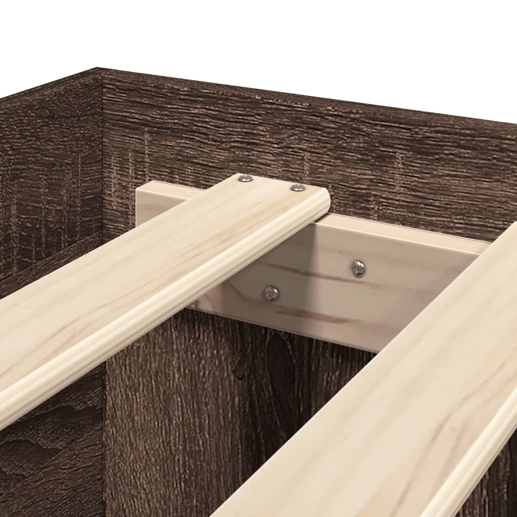 Πλαίσιο κρεβατιού χωρίς στρώμα καφέ δρυς 140x190 cm