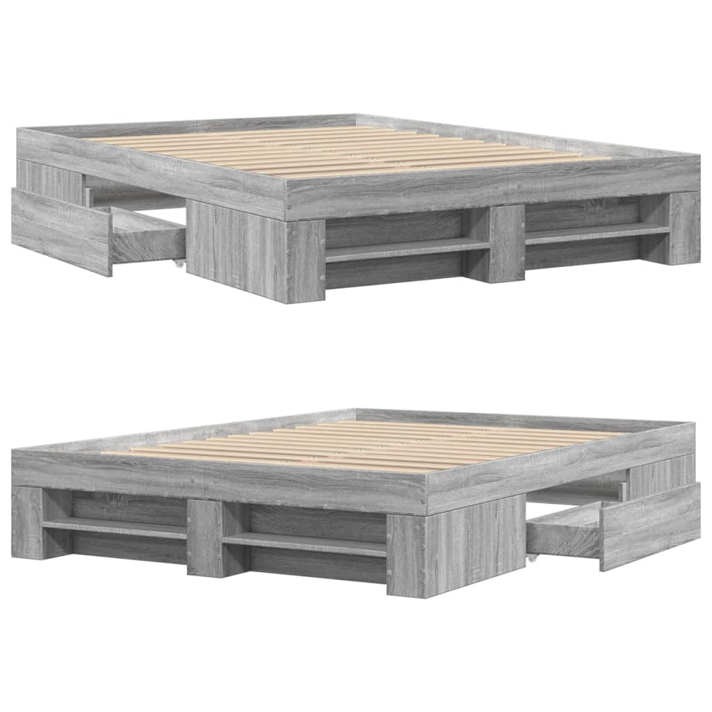 Πλαίσιο Κρεβατιού Γκρι Sonoma 120 x 190 εκ. Επεξεργασμένο Ξύλο