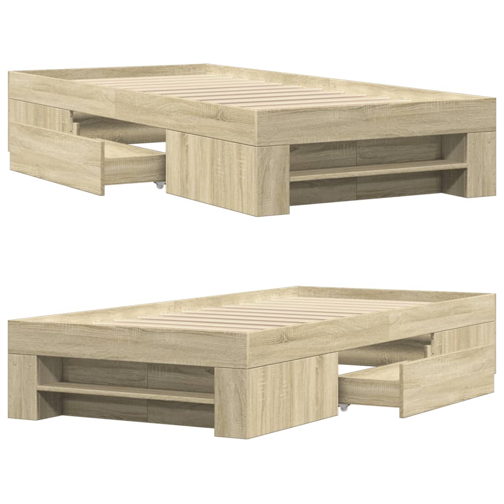 Πλαίσιο Κρεβ. Χωρ. Στρώμα Sonoma Δρυς 90 x 190 εκ. Επεξ. Ξύλο