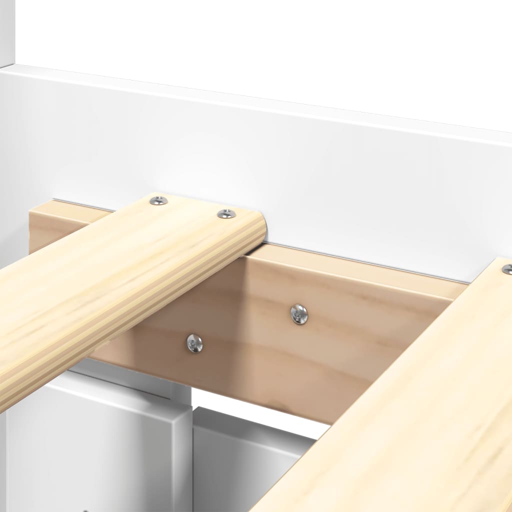 Πλαίσιο Κρεβατιού με Κεφαλάρι Λευκό 150x200 εκ Επεξεργ. Ξύλο