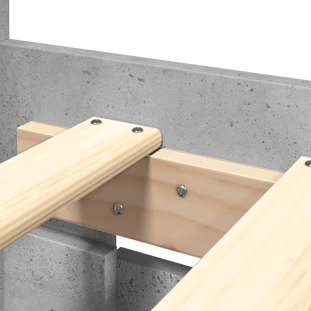 Πλαίσιο Κρεβατιού με Κεφαλάρι Γκρι Σκυρ. 150x200 εκ. Επεξ. Ξύλο