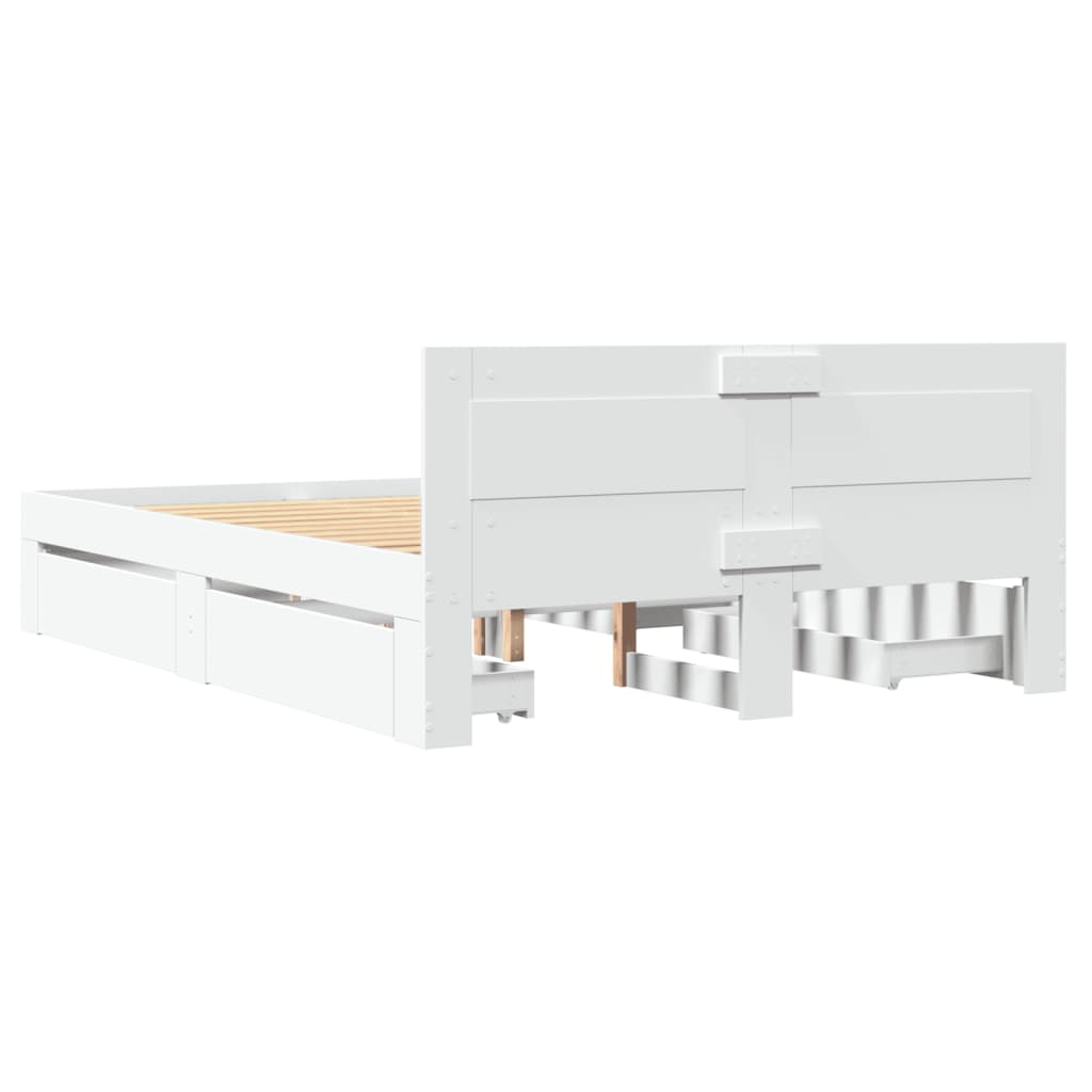 Σκελετός Κρεβατιού με Κεφαλάρι Χωρίς Στρώμα Λευκό 140x200 εκ.