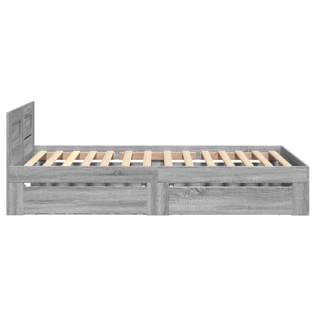Πλαίσιο Κρεβατιού με Κεφαλάρι Γκρι Sonoma 90x200 εκ. Επεξ. Ξύλο