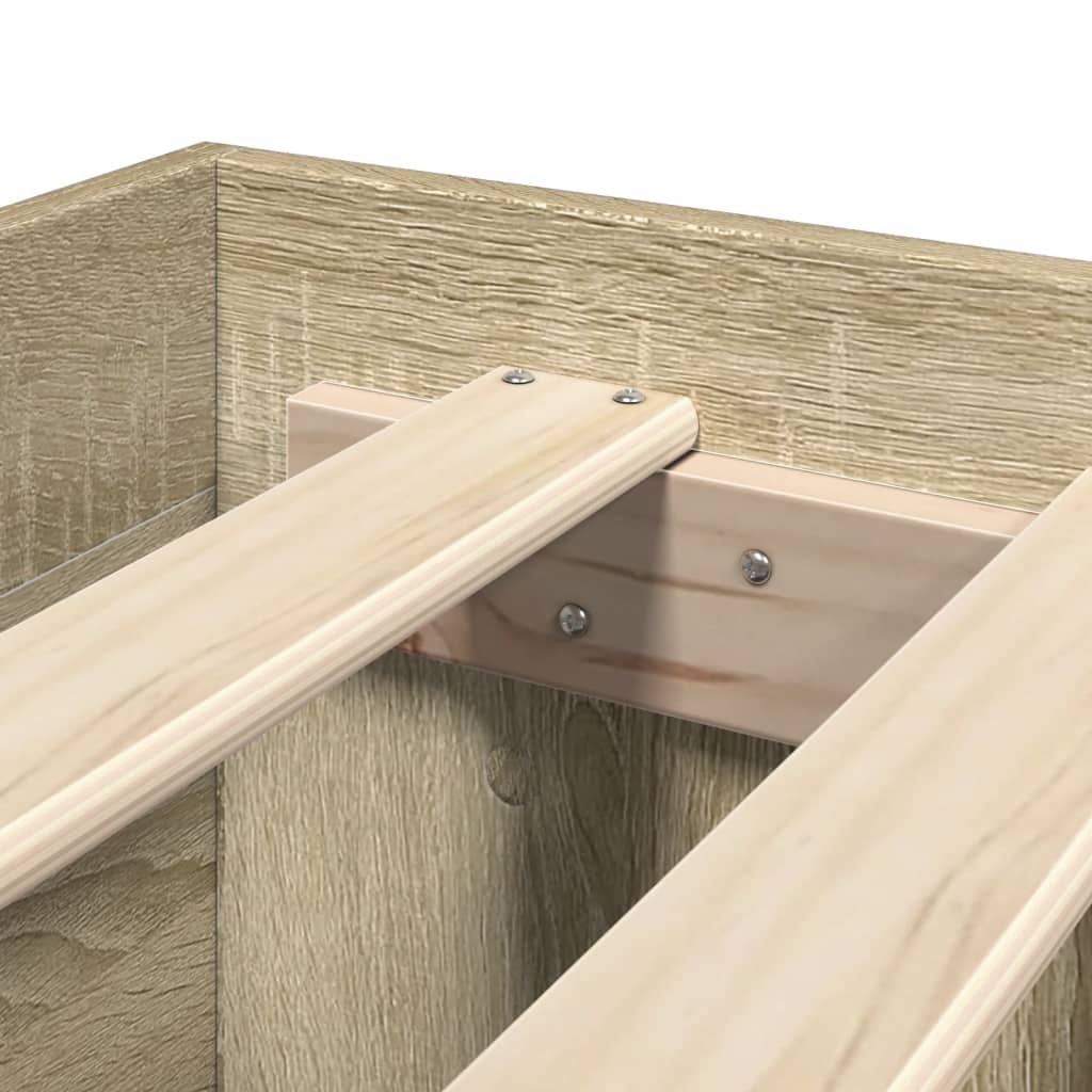 Πλαίσιο Κρεβατιού με Κεφαλάρι Sonoma Δρυς 120x190εκ. Επεξ. Ξύλο