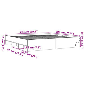Πλαίσιο Κρεβατιού Μαύρο 200x200 εκ. Επεξεργ. Ξύλο