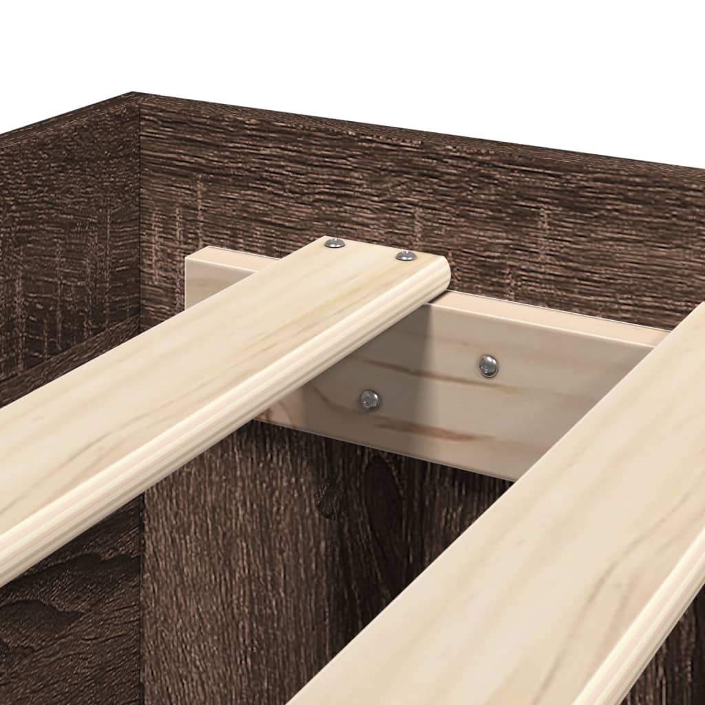 Πλαίσιο Κρεβατιού Χωρ. Στρώμα Καφέ Δρυς 200x200 εκ Επεξ. Ξύλο