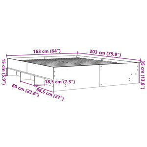 Πλαίσιο κρεβατιού χωρίς στρώμα 160x200 εκ. Επεξεργασμένο Ξύλο
