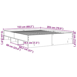 Πλαίσιο Κρεβατιού Λευκό 160x200 εκ. Επεξεργασμένο Ξύλο