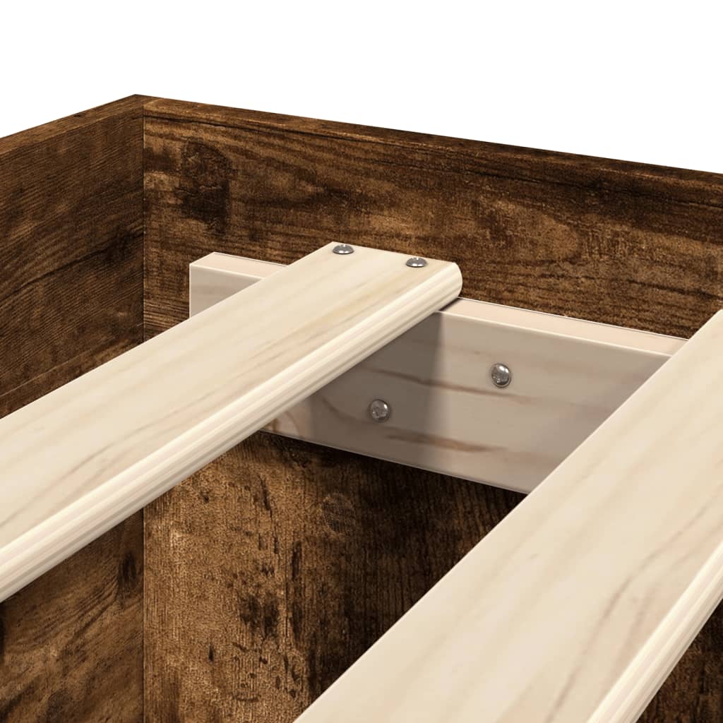 Πλαίσιο Κρεβ. Χωρ. Στρώμα Καπνιστή Δρυς 90x200 εκ. Επεξ. Ξύλο