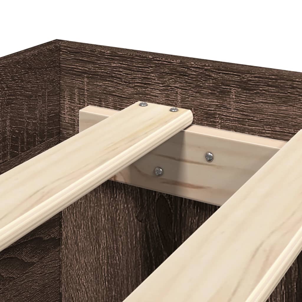 Πλαίσιο Κρεβ. Χωρ. Στρώμα Καφέ Δρυς 90 x 190 εκ. Επεξ. Ξύλο