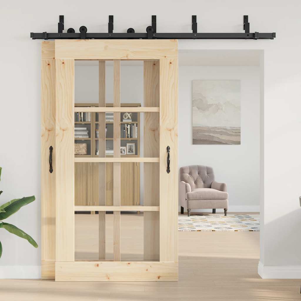 Μηχανισμός Συρόμενης Μεσόπορτας Μαύρος 213,5 εκ. Ατσάλινος