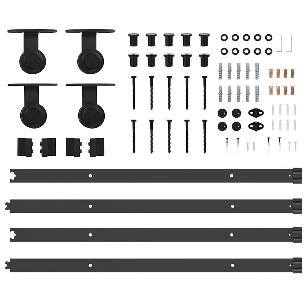 Μηχανισμός Συρόμενης Μεσόπορτας Μαύρος 213,5 εκ. Ατσάλινος