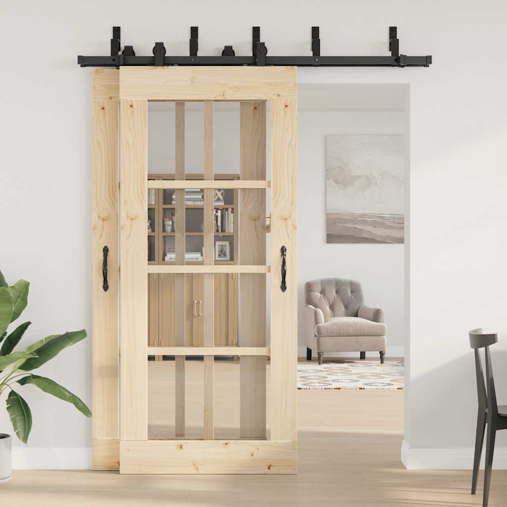 Μηχανισμός Συρόμενης Μεσόπορτας Μαύρος 183 εκ. Ατσάλινος - Pakobazaar