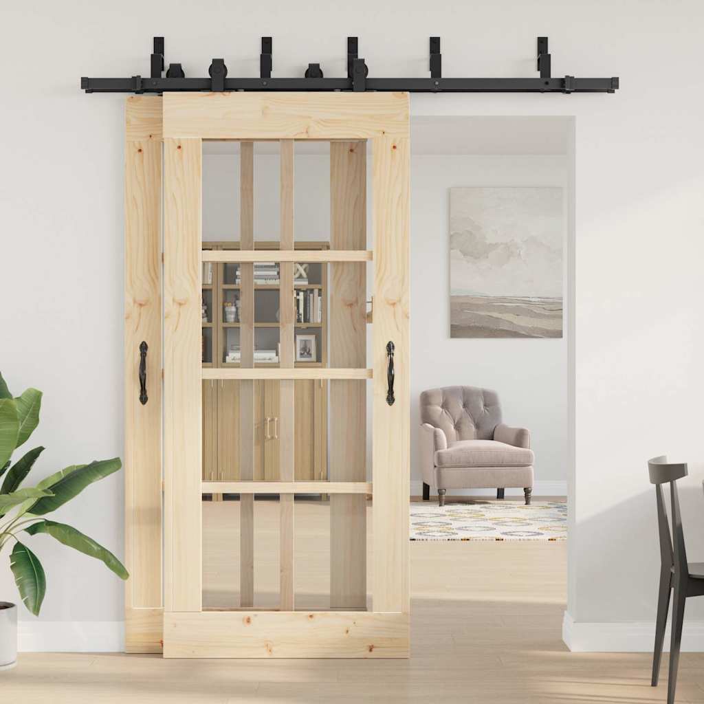 Μηχανισμός Συρόμενης Μεσόπορτας Μαύρος 200 εκ. Ατσάλινος - Pakobazaar