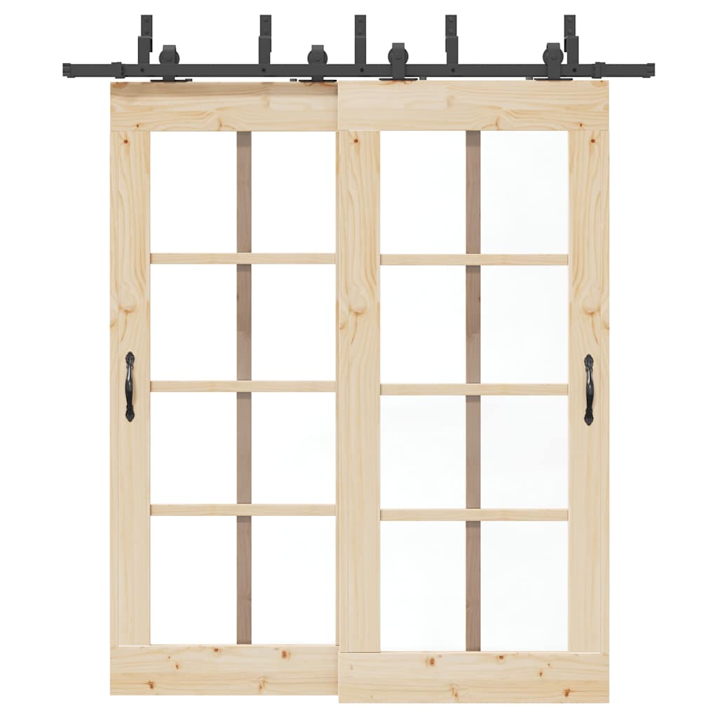 Μηχανισμός Συρόμενης Μεσόπορτας Μαύρος 200 εκ. Ατσάλινος - Pakobazaar