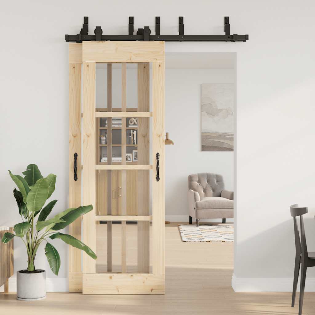 Μηχανισμός Συρόμενης Μεσόπορτας Μαύρος 152,5 εκ. Ατσάλινος - Pakobazaar