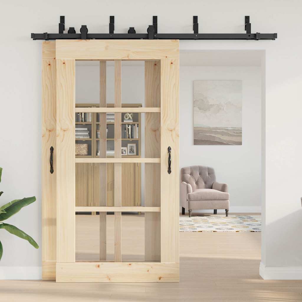 Μηχανισμός Συρόμενης Μεσόπορτας Μαύρος 213,5 εκ. Ατσάλινος - Pakobazaar