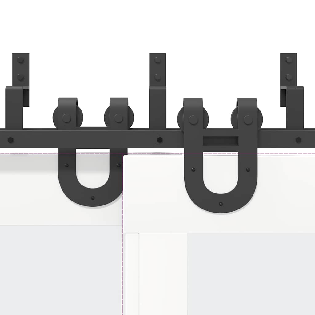 Μηχανισμός Συρόμενης Μεσόπορτας Μαύρος 183 εκ. Ατσάλινος