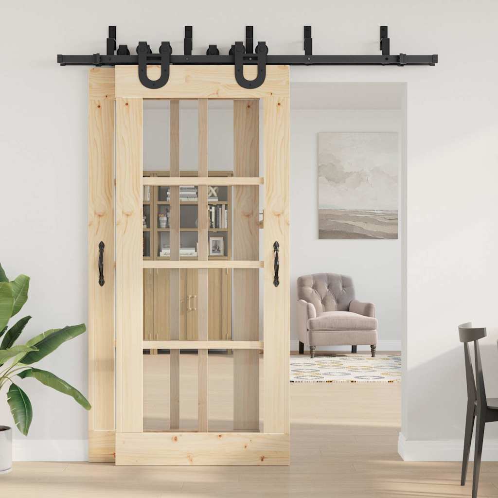 Μηχανισμός Συρόμενης Μεσόπορτας Μαύρος 200 εκ. Ατσάλινος