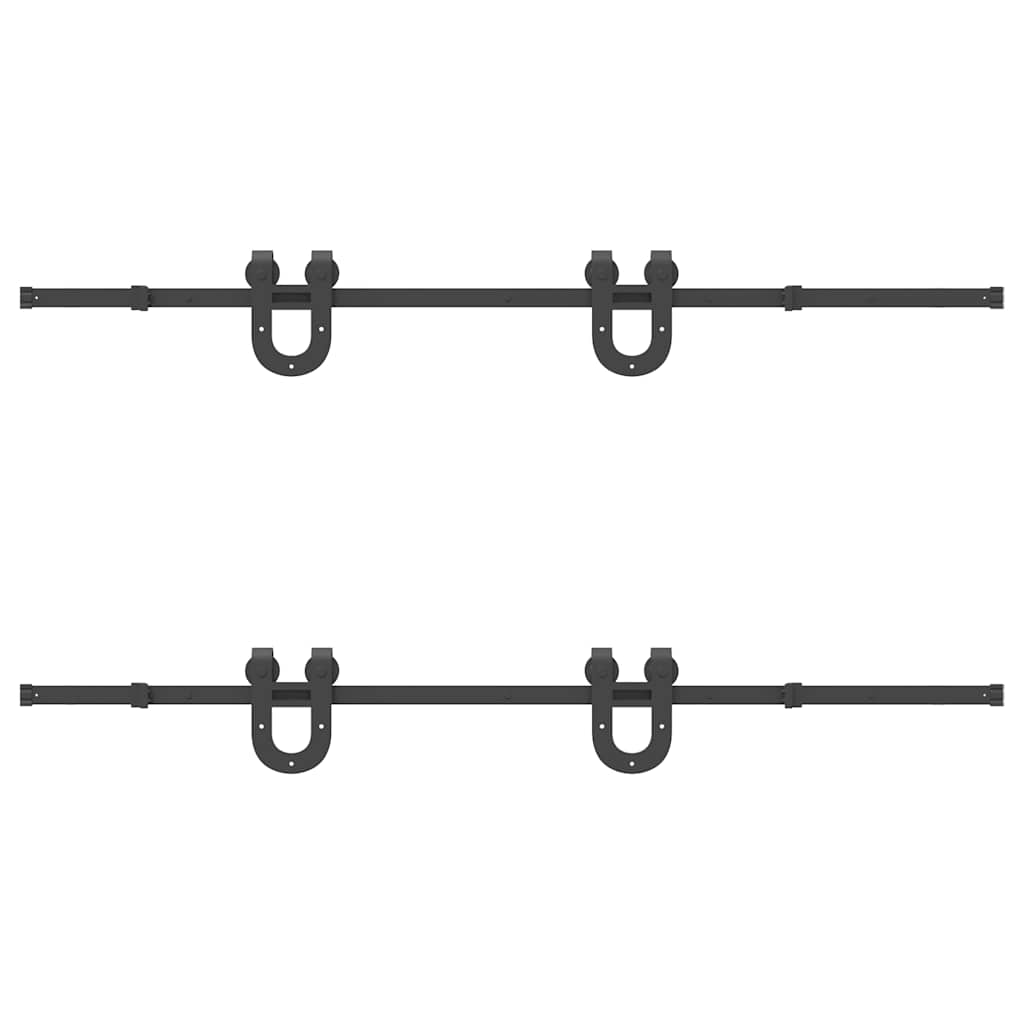 Μηχανισμός Συρόμενης Μεσόπορτας Μαύρος 200 εκ. Ατσάλινος