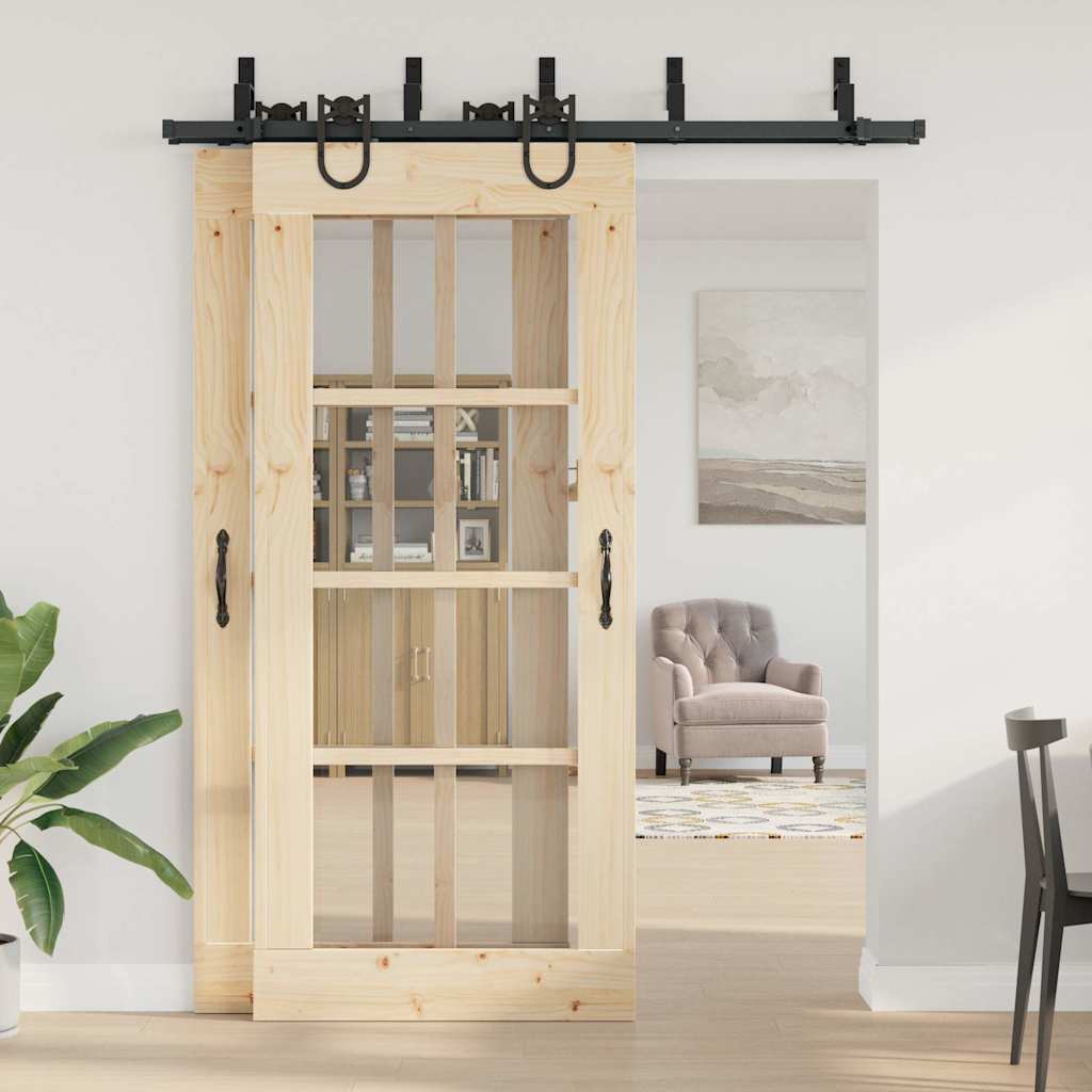 Μηχανισμός Συρόμενης Μεσόπορτας Μαύρος 183 εκ. Ατσάλινος - Pakobazaar