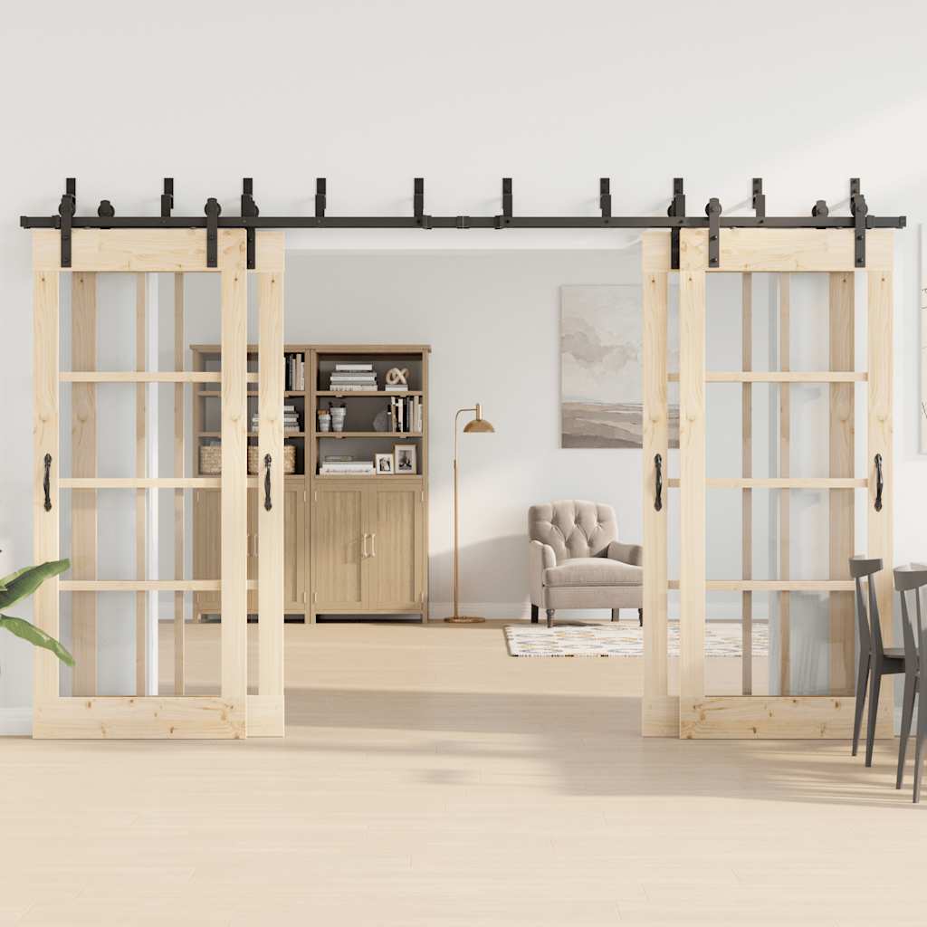 Μηχανισμός Συρόμενης Μεσόπορτας Μαύρος 366 εκ. Ατσάλινος