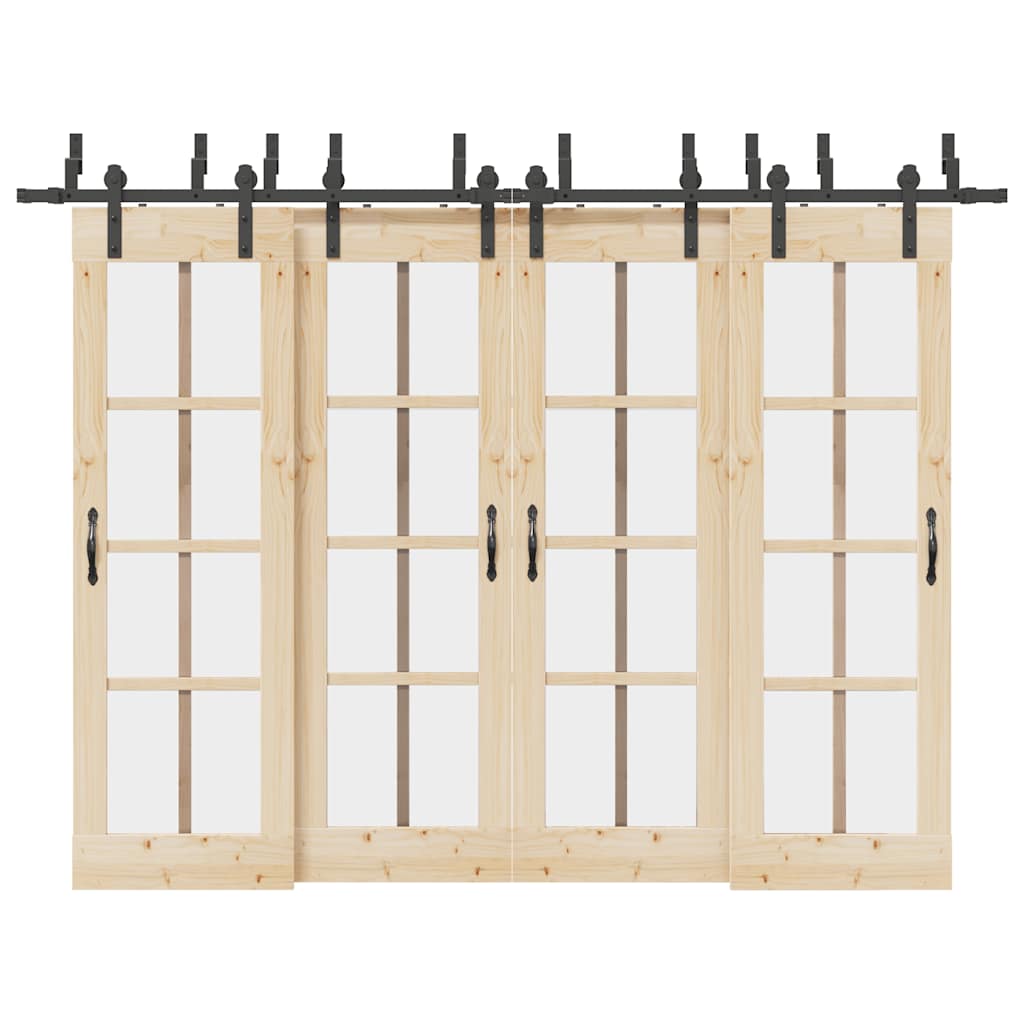 Μηχανισμός Συρόμενης Μεσόπορτας Μαύρος 305 εκ. Ατσάλινος - Pakobazaar