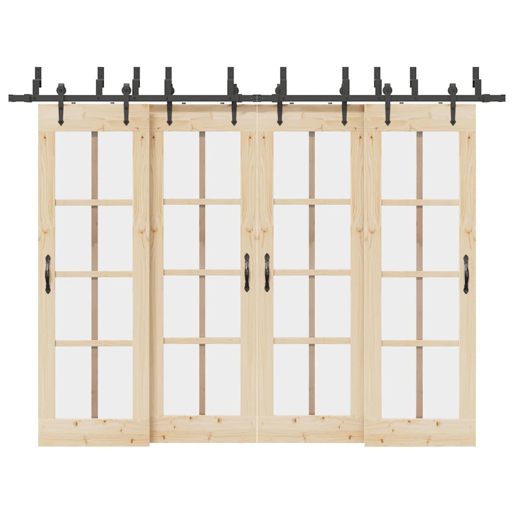 Μηχανισμός Συρόμενης Μεσόπορτας Μαύρος 305 εκ. Ατσάλινος