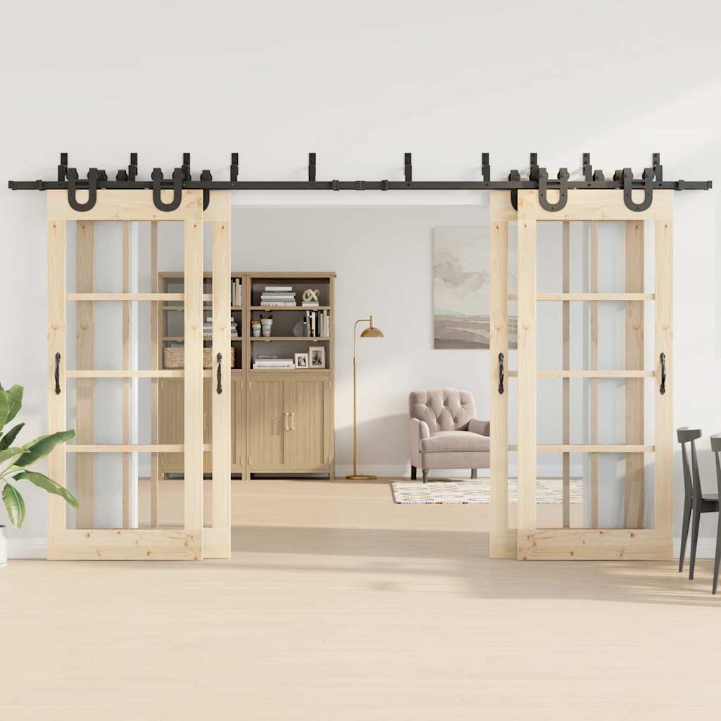 Μηχανισμός Συρόμενης Μεσόπορτας Μαύρος 400 εκ. Ατσάλινος