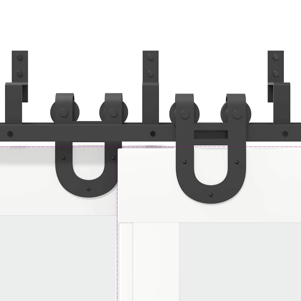 Μηχανισμός Συρόμενης Μεσόπορτας Μαύρος 400 εκ. Ατσάλινος