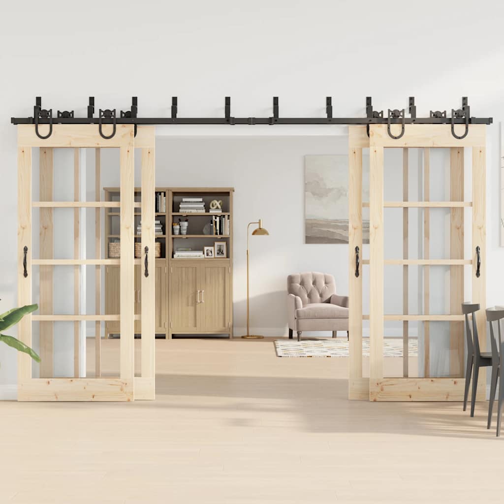 Μηχανισμός Συρόμενης Μεσόπορτας Μαύρος 366 εκ. Ατσάλινος