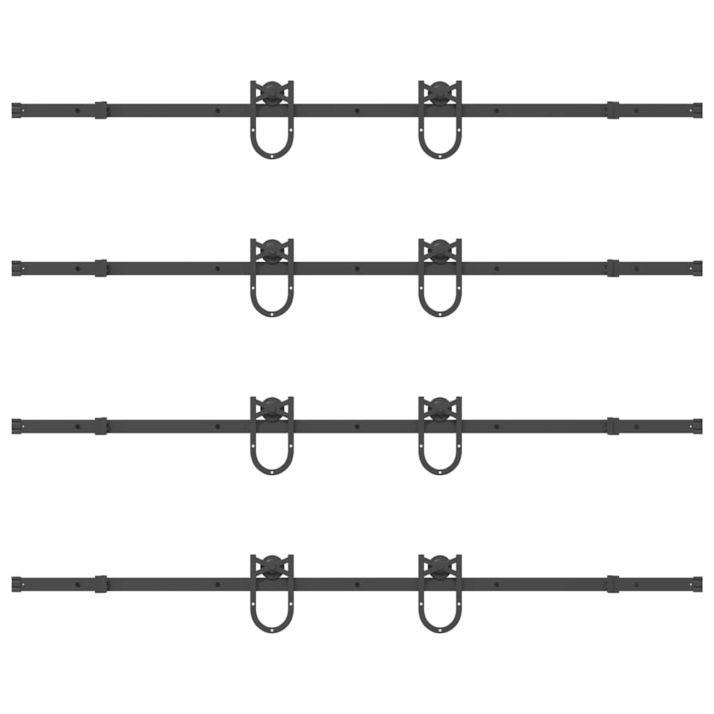 Μηχανισμός Συρόμενης Μεσόπορτας Μαύρος 400 εκ. Ατσάλινος