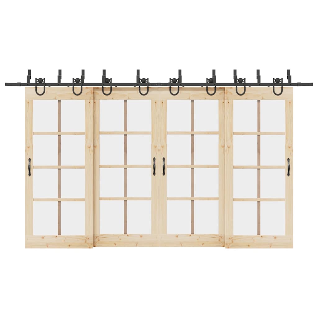 Μηχανισμός Συρόμενης Μεσόπορτας Μαύρος 400 εκ. Ατσάλινος