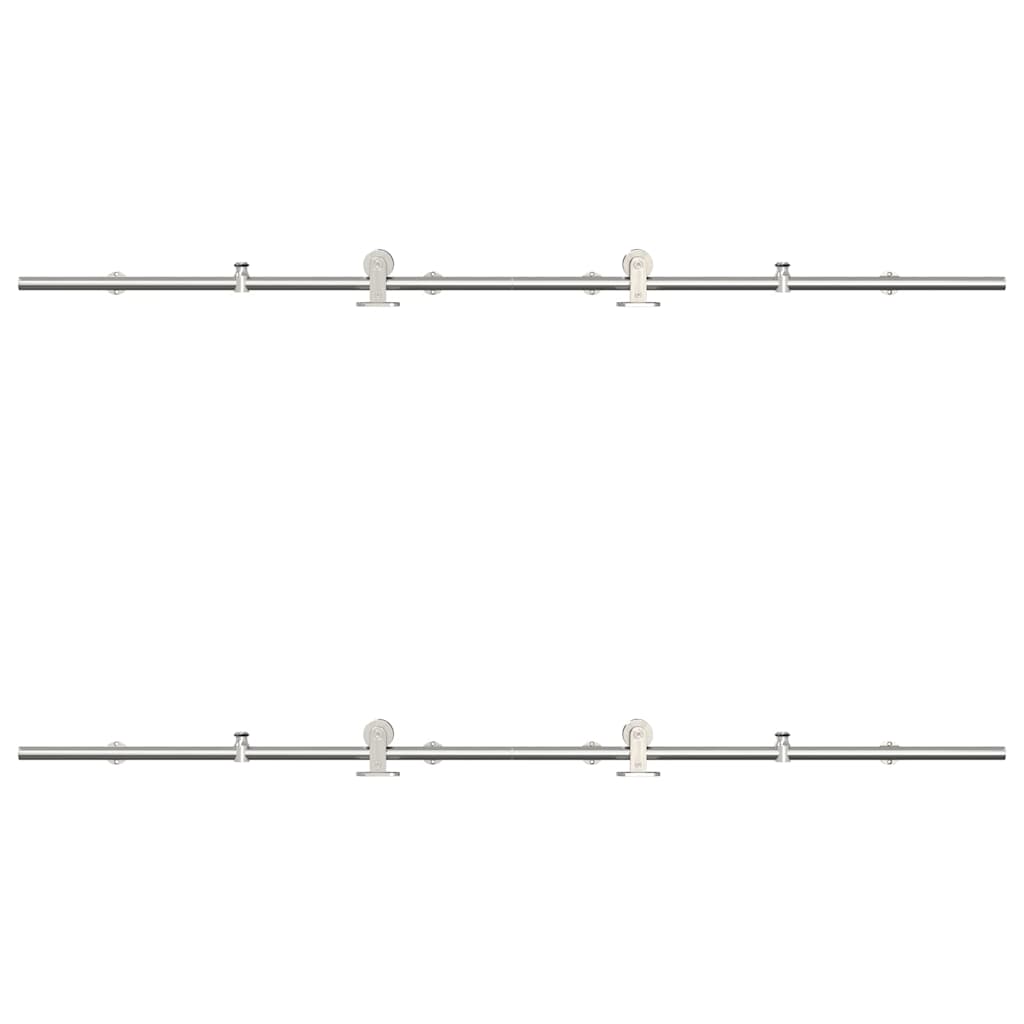 Μηχανισμός Συρόμενης Μεσόπορτας Ασημί 183 εκ. Ανοξείδωτο Ατσάλι - Pakobazaar