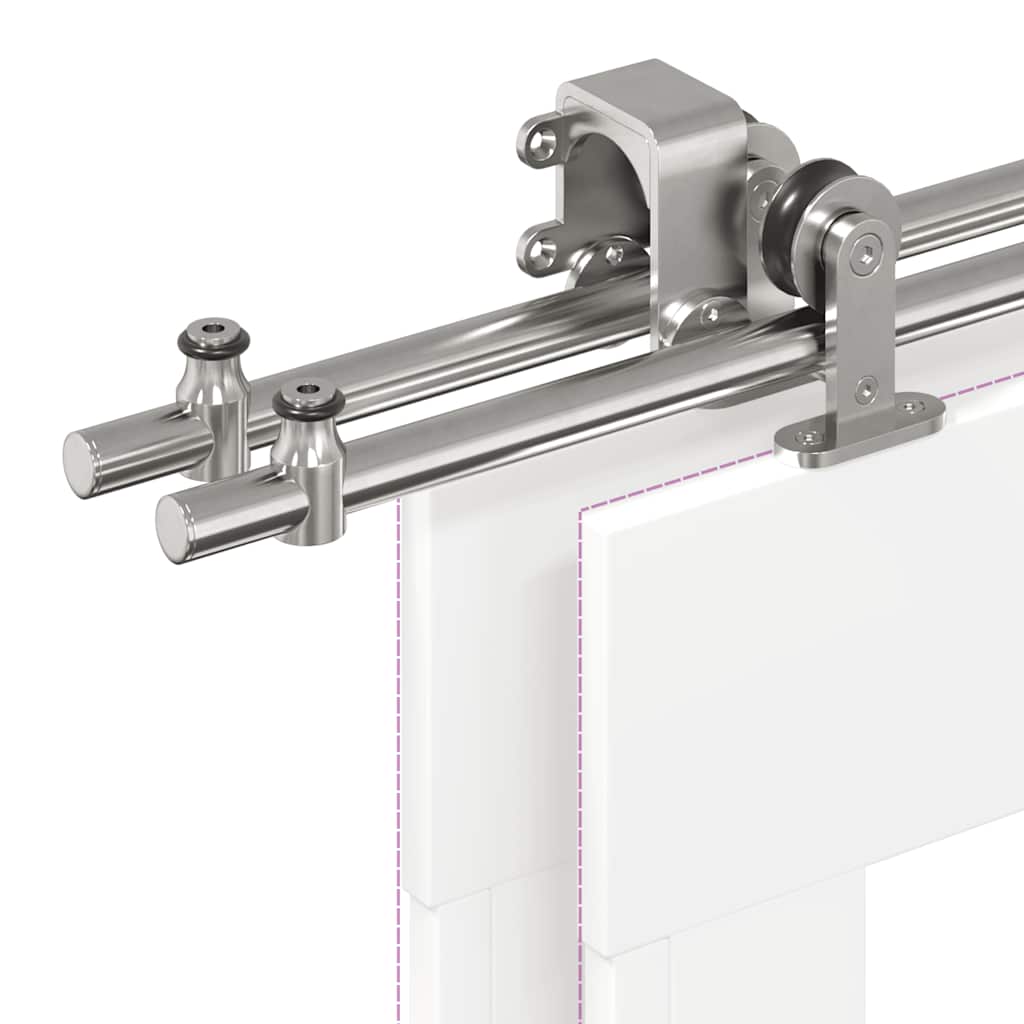 Μηχανισμός Συρόμενης Μεσόπορτας Ασημί 183 εκ. Ανοξείδωτο Ατσάλι - Pakobazaar