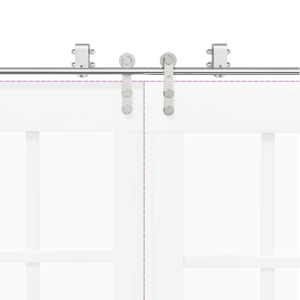 Μηχανισμός Συρόμενης Μεσόπορτας Ασημί 200 εκ. Ανοξείδωτο Ατσάλι