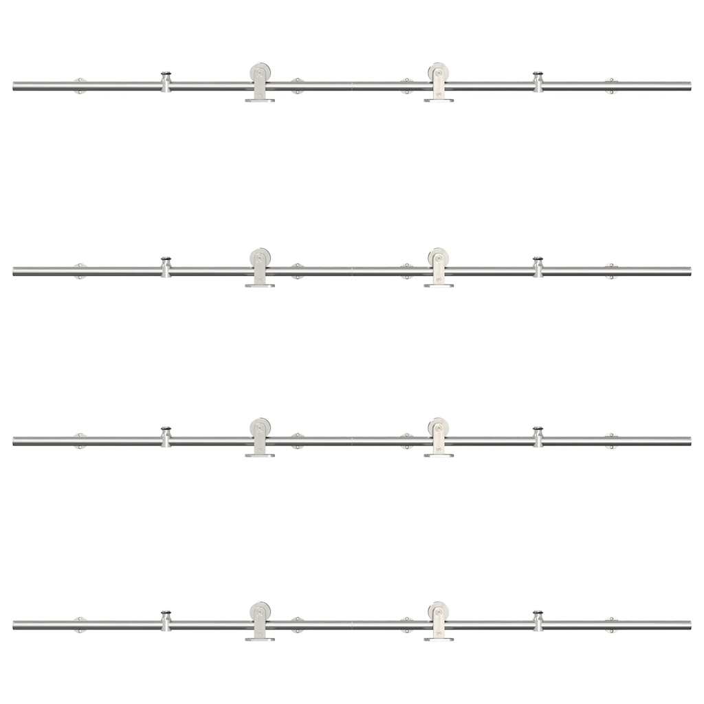 Μηχανισμός Συρόμενης Μεσόπορτας Ασημί 366 εκ. Ανοξείδωτο Ατσάλι