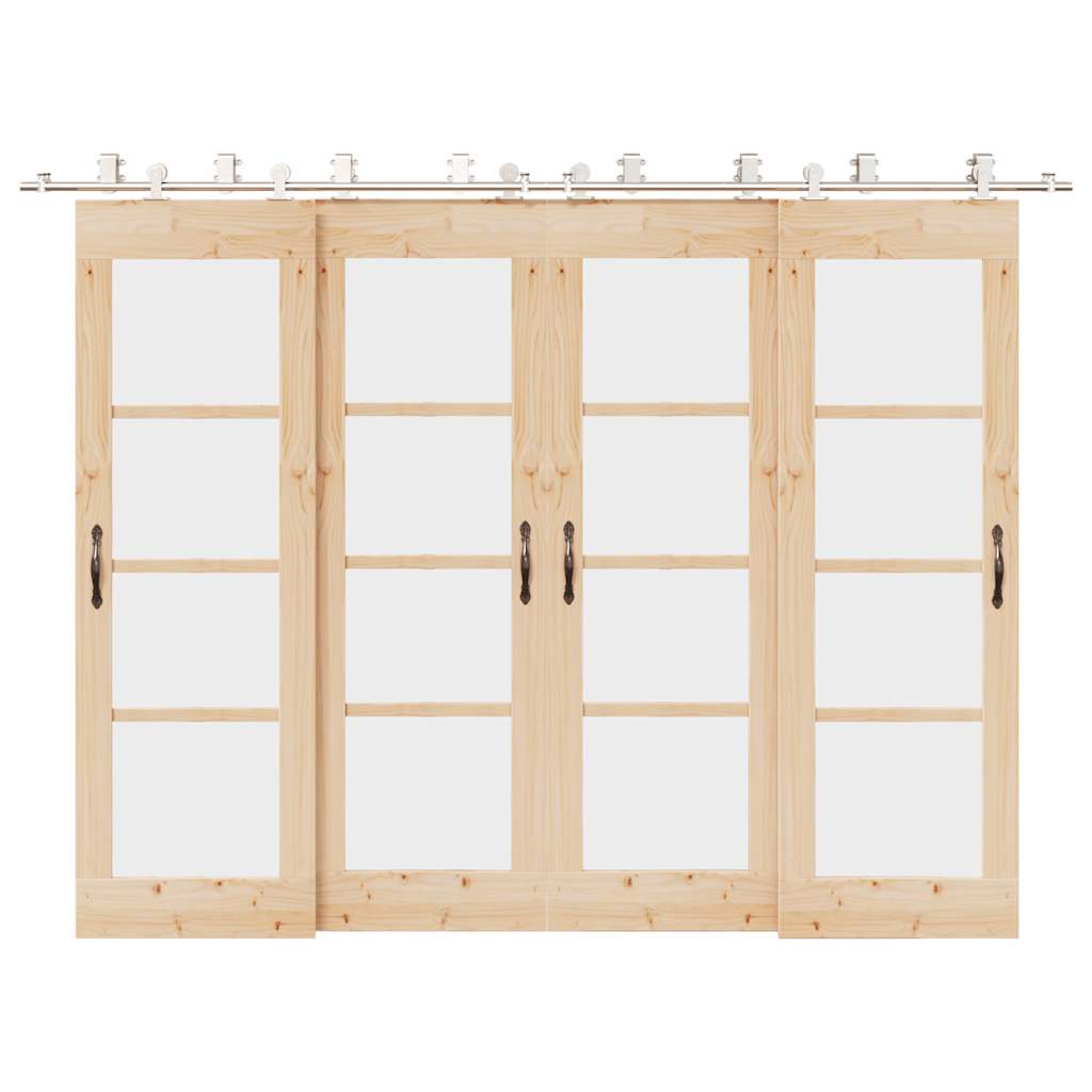 Μηχανισμός Συρόμενης Μεσόπορτας Ασημί 366 εκ. Ανοξείδωτο Ατσάλι