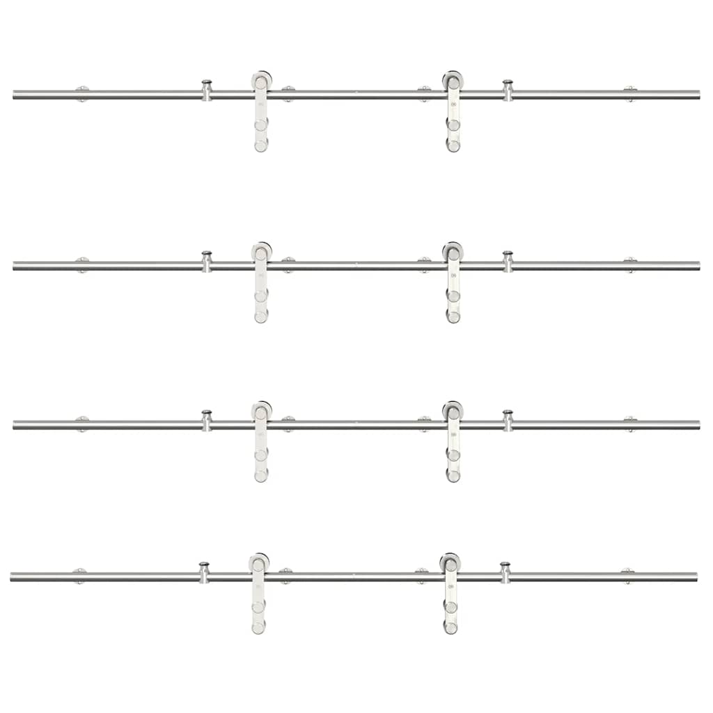 Μηχανισμός Συρόμενης Μεσόπορτας Ασημί 366 εκ. Ανοξείδωτο Ατσάλι